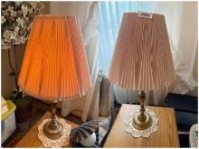 Pair of Lamps, 34" tall