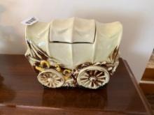 McCoy Covered Wagon Cookie Jar, Ceramic, Beige/Brown, USA, 1950s-1960s