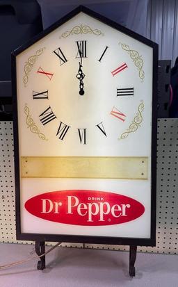 LOCAL PICKUP ONLY- Dr. Pepper Clock, Works as it should, 40 inches tall, 20 inches wide