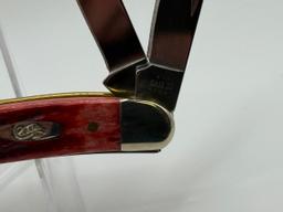 Case 6318 SS Pocket Knife, 3 Blades, Old Red Bone Handle, USA Made, NIB