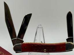 Case 6318 SS Pocket Knife, 3 Blades, Old Red Bone Handle, USA Made, NIB