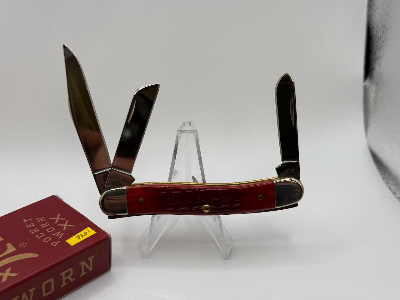 Case 6318 SS Pocket Knife, 3 Blades, Old Red Bone Handle, USA Made, NIB