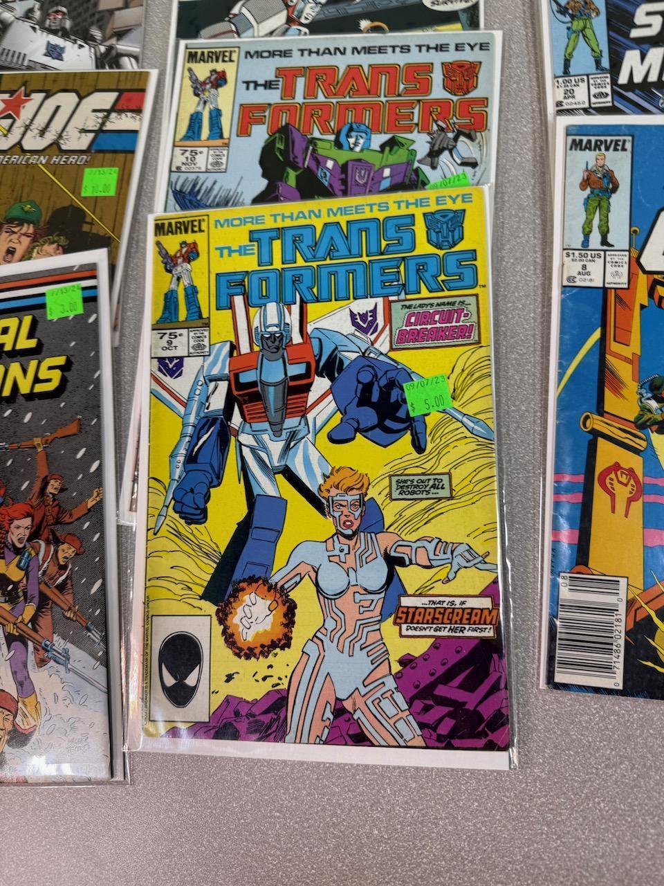 Marvel Comic Lot of 10 including GI Joe and Transformers