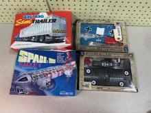 Models in box, unassembled: Space 1999, Semi Trailer, 2 planes
