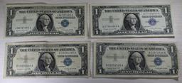 4- 1957A Silver Certificates, sells times the money