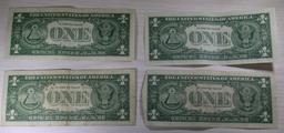 4- 1957A Silver Certificates, sells times the money