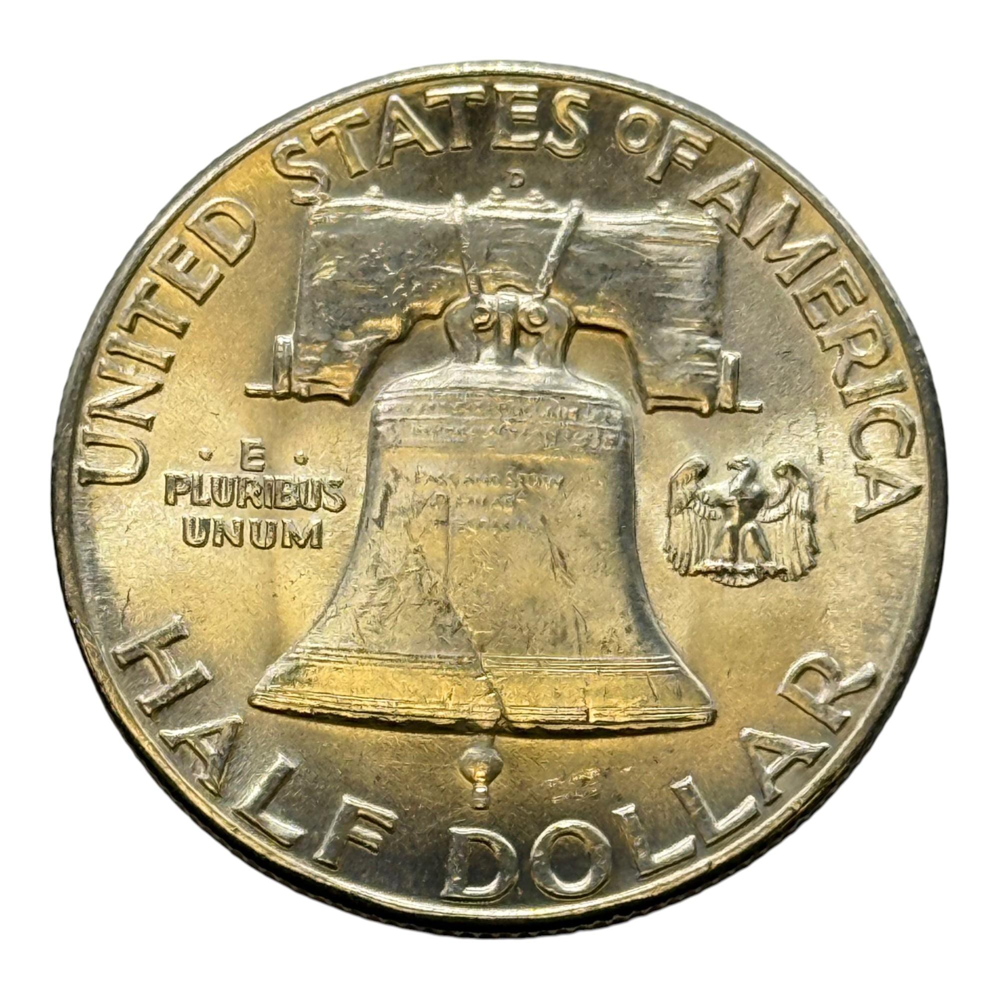 1948-D Franklin Half Dollar Coin, 90% Silver