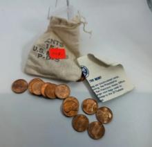 US mint Souvenir Bag w/ 15 1973 cents, 5 each PDS