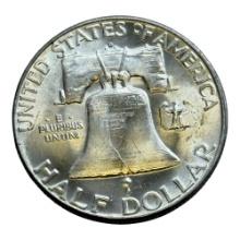 1962-D Franklin Half Dollar Coin, 90% Silver