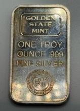 Golden State Mint 1 Troy Ounce .999 Silver Bullion Bar