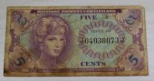 United States Military Payment Certificate, Series 641, Five Cents