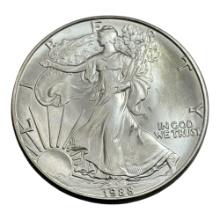 1988 American Silver Eagle Coin, 1 oz .999 Fine Silver