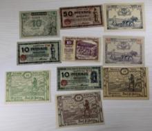 10 Asst. Pieces of German Notgeld Currency, sells times the money