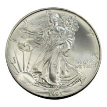 1993 American Silver Eagle Coin, 1 oz .999 Fine Silver