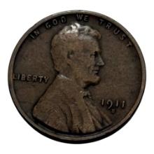 1911-S Lincoln Wheat Cent Coin, U.S. Mint
