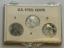 1943 U.S. Steel Cents Collection with S, D, P Mint Marks