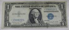 1935 G Series STAR NOTE One Dollar Silver Certificate, Blue Seal