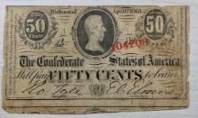 Confederate States of America 50 Cent Note, April 6, 1863