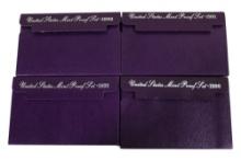 United States Mint Proof Coin Sets, 1990, 1991, 1992, 1993, Purple Envelopes, sells times the money