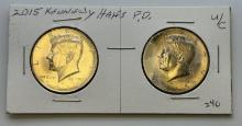 2015 Kennedy Half Dollar Coins, P and D Mint Marks, U.S. Mint, sells times the money