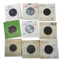 Collection of Italian Coins, Various Denominations and Years, 1920-1966