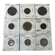 Mexican Coins Assortment, 1935-1973, 20 Centavos, 5 Centavos, Various Compositions