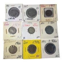 Mixed Coins Collection, 1942-1971, UK & Australia, Various Denominations