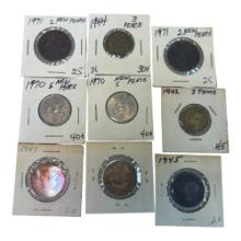 UK Coins, New Pence & Pence, 1944-1971, Various Denominations