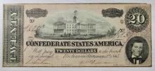 1864 Confederate States of America $20 Banknote