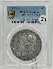 KEY DATE 1895-S Morgan Silver Dollar Coin PCGS Genuine VF Detail Holder