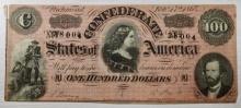 1864 Confederate States of America $100 Note