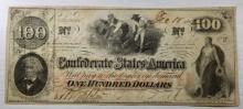 1862 Confederate States of America RIchmond $100 Note
