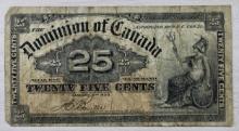 Dominion of Canada 25 Cents Fractional Currency Note, Issued January 2, 1900