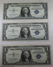 3- 1957 Silver Certificates, 1957, 1957A, 1957B, sells times the money