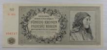 SPECIMEN 1944 Protectorate of Bohemia and Moravia 50 Korun Banknote
