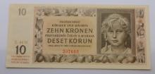 SPECIMEN 1942 Protectorate of Bohemia and Moravia 10 Kronen Banknote