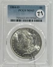 1884-O Morgan Silver Dollar PCGS MS63 Holder