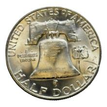 1953-D Franklin Half Dollar Coin, 90% Silver