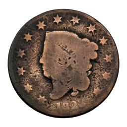 KEY DATE 1823 US Large Cent Coin, Liberty Head