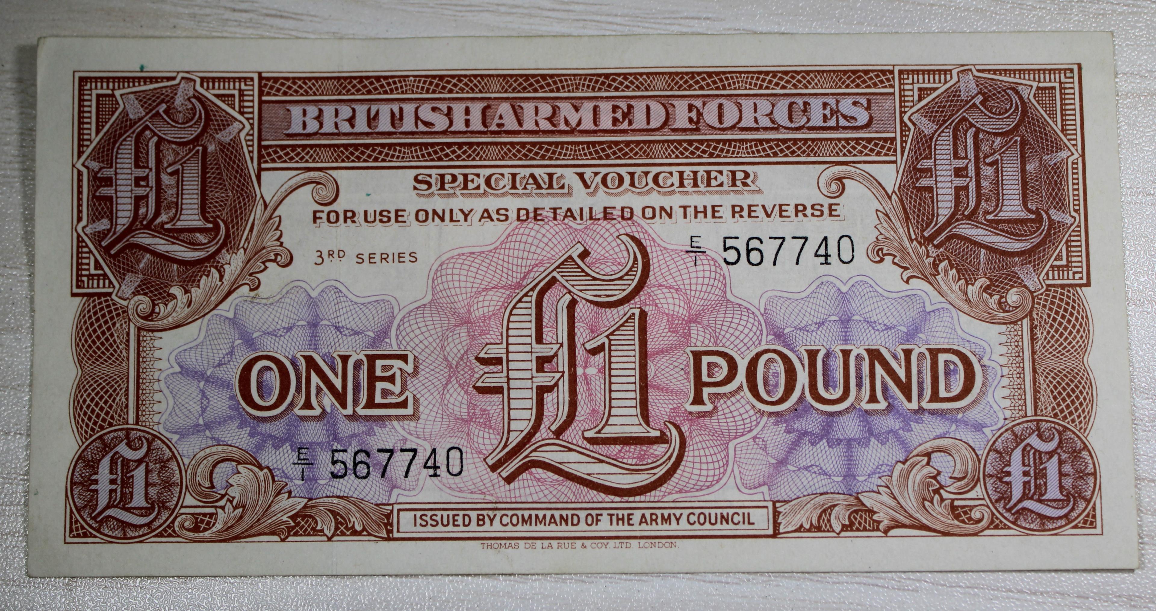 British Armed Forces One Pound Special Voucher, 3rd Series