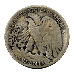 KEY DATE 1921 S Walking Liberty Half Dollar Coin, San Francisco Mint