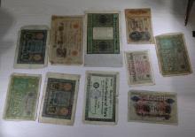 10 pcs- German Banknotes Collection, Various Denominations, Early 1920s, SELLS TIMES THE MONEY