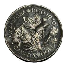 1970 Canada Manitoba Centennial Commemorative Dollar Coin, Royal Canadian Mint