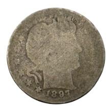 1897 Barber Quarter, 90% Silver