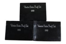 United States Mint Proof Coin Sets 1980, 1981, 1982, Original Packaging, SELLS TIMES THE MONEY