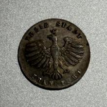 1850 GERMANY FRANKFURT 1 KREUZER SILVER