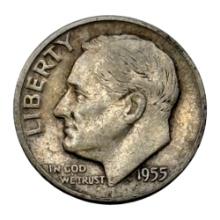 1955 Roosevelt Dime, 90% Silver