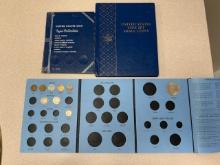 Asst Type Set coin folders, 2 on top are rough, a few coins included, see all pics