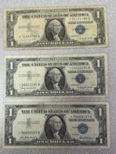 3- 1957 Silver Certificate, Star Notes, 1957, 1957A, 1957B, sells times the money