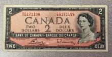 1954 Ottawa $2.00 Canada Banknote